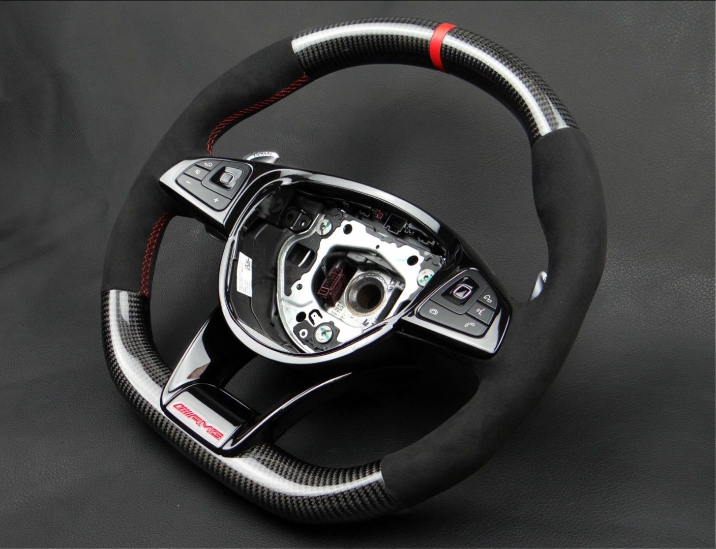 Mercedes-Benz W176 C117 W205 W213 X156 W166 W222 S AMG Steering Wheel Carbon Alcantara