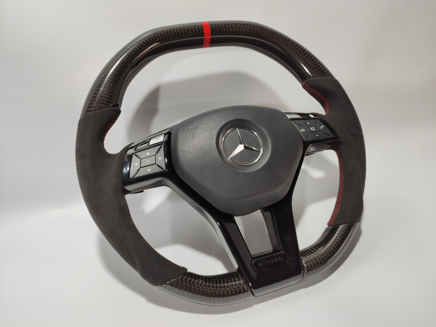 Mercedes-Benz W204 W212 C E AMG W218 W207 W172 SLK SL Steering Wheel Carbon Alcantara