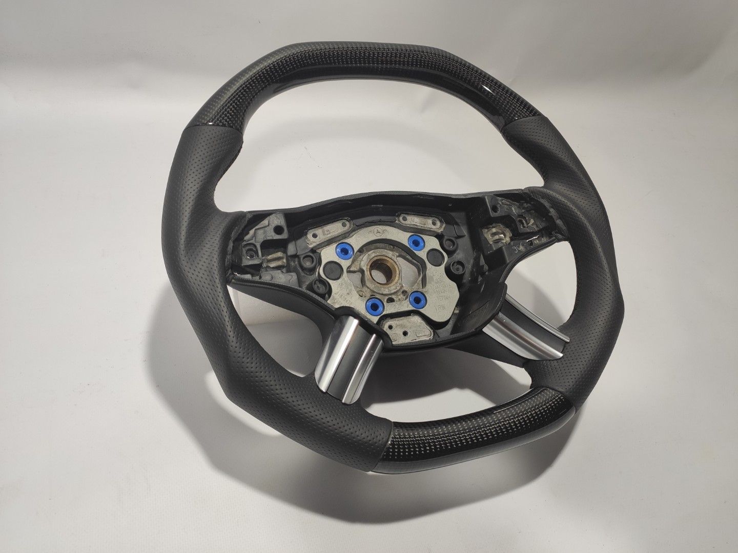 Mercedes-Benz GL X164 ML W164 R W251 Steering Wheel Carbon Fiber Black Leather