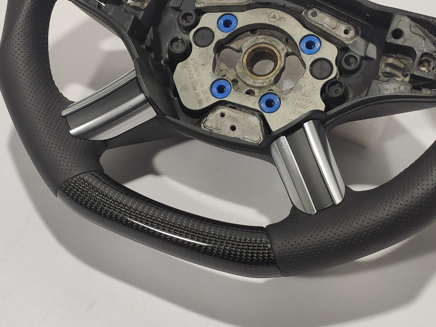 Mercedes-Benz GL X164 ML W164 R W251 Steering Wheel Carbon Fiber Black Leather