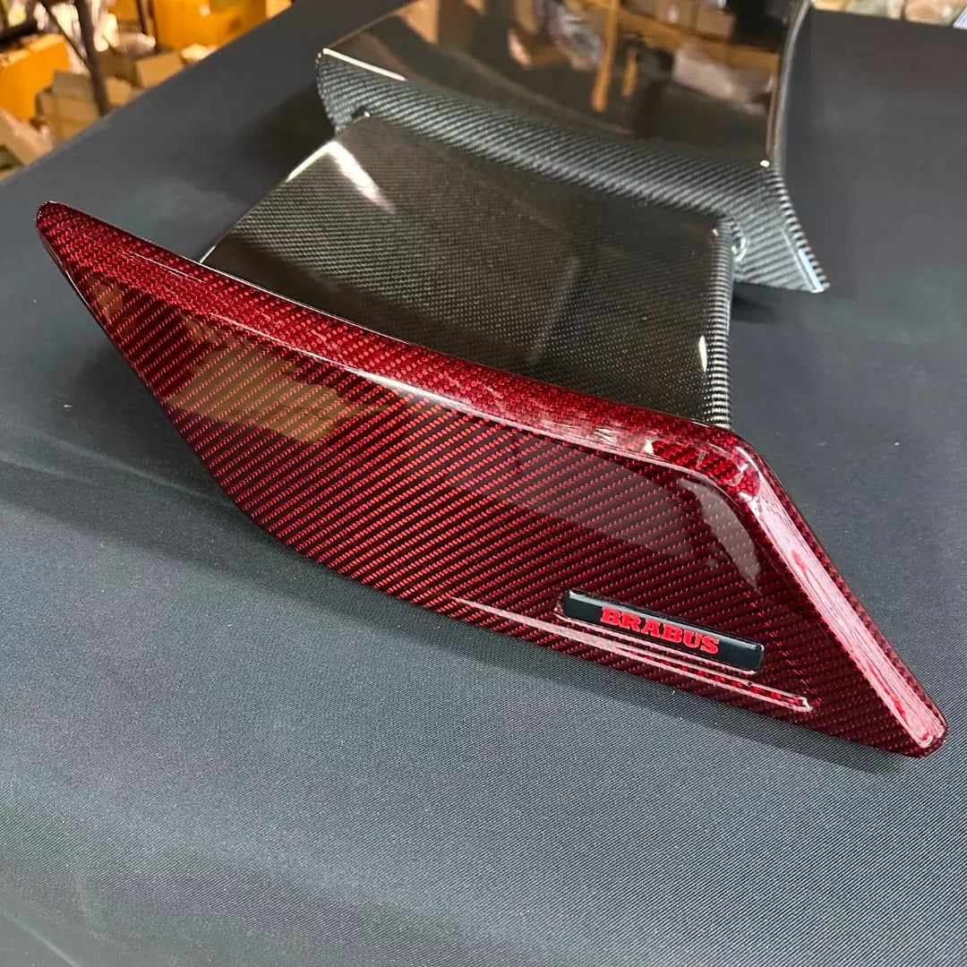 Mercedes-Benz W463A G-Class Brabus Style Black and Red Carbon Fiber Rear Roof Spoiler