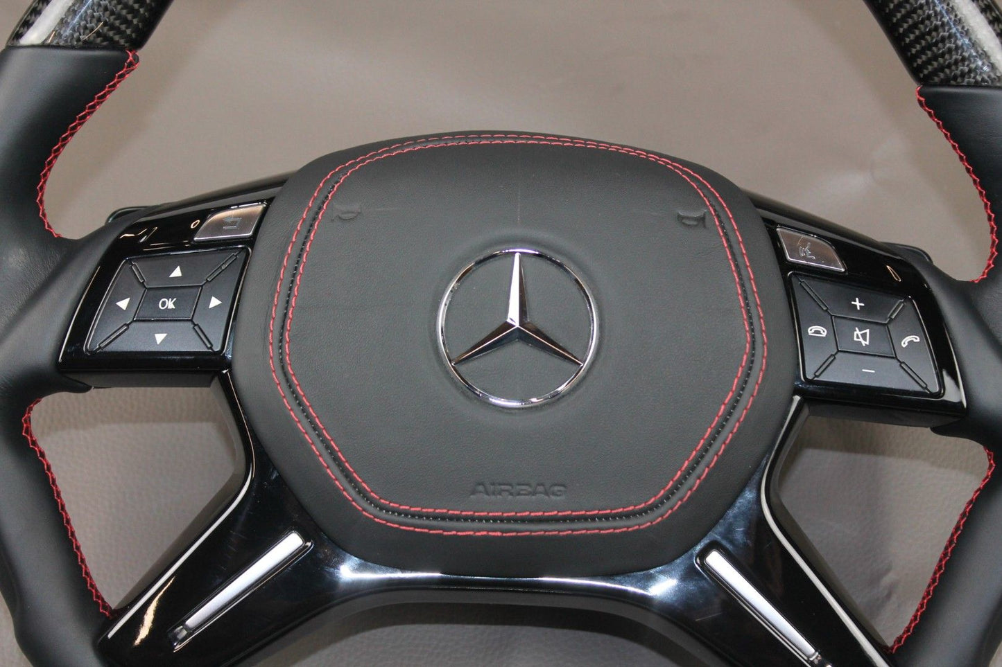 Mercedes-Benz G-Class GL ML W463 X166 W166 Steering Wheel Leather Carbon Fiber
