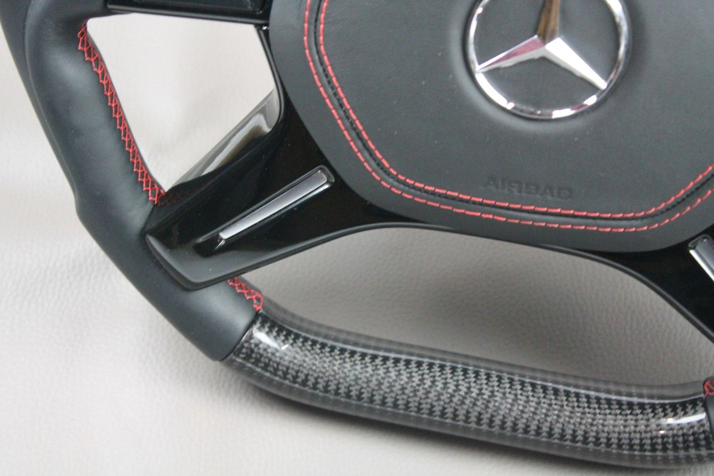 Mercedes-Benz G-Class GL ML W463 X166 W166 Steering Wheel Leather Carbon Fiber
