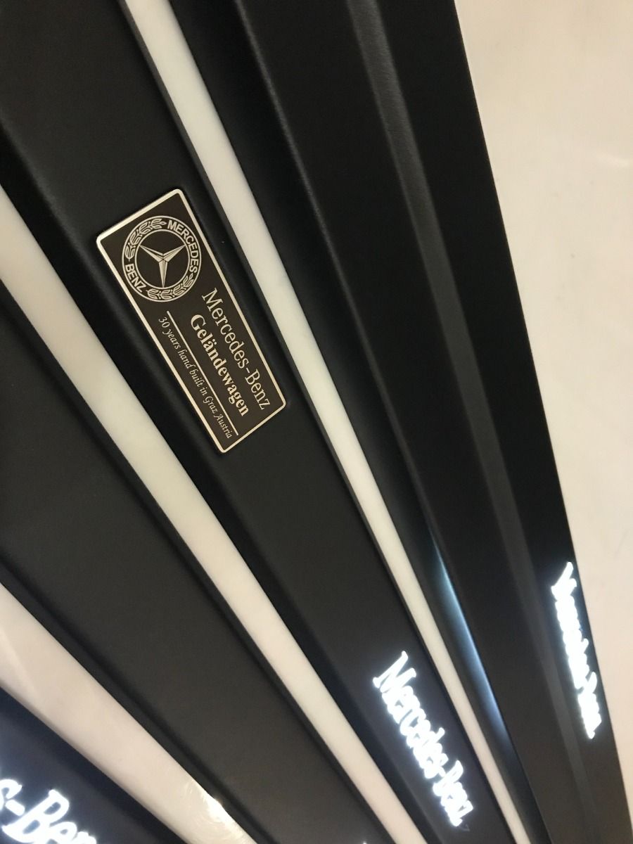 Mercedes-Benz W463 G-Class Matte Black Stainless Steel LED Door Sills Set 5 pcs