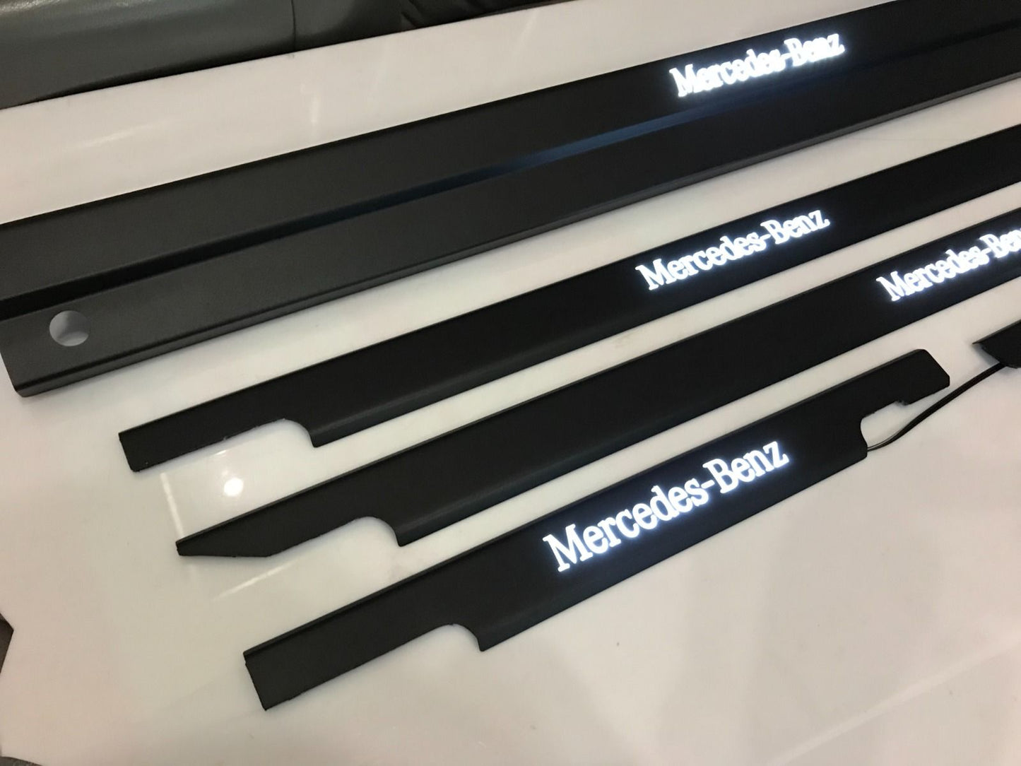 Mercedes-Benz W463 G-Class Matte Black Stainless Steel LED Door Sills Set 5 pcs