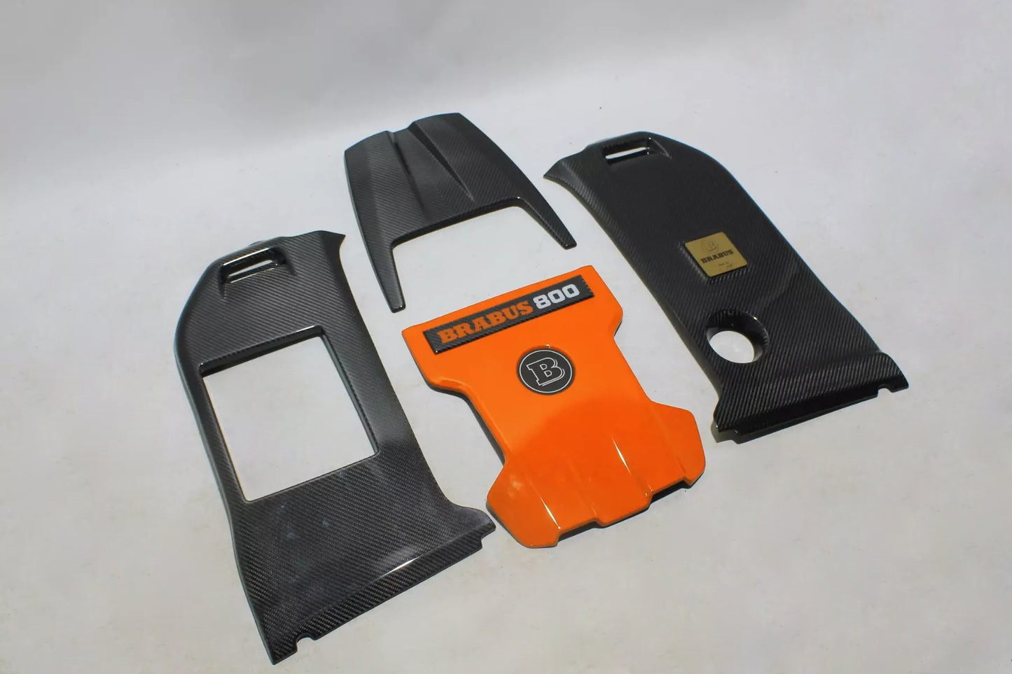 Brabus 800 Style Carbon Fiber Engine Cover Set Orange for Mercedes-Benz G-Class W463A G63 AMG