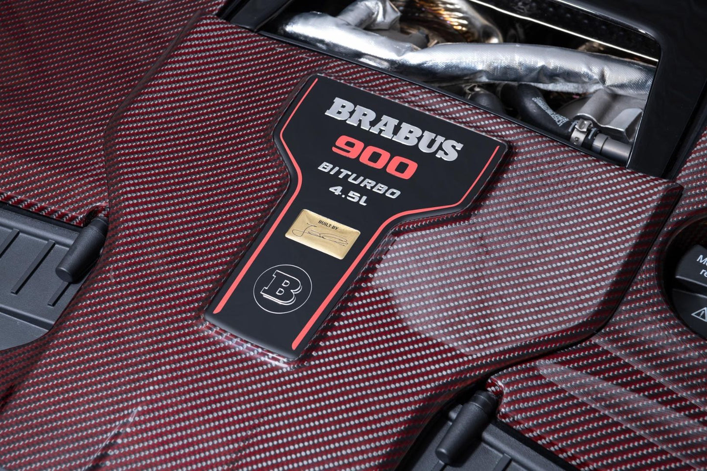 Carbon RED Brabus Style ROCKET G 900 Engine Cover with Emblem for AMG Mercedes-Benz W463A W464 G-Wagon G-Class G63