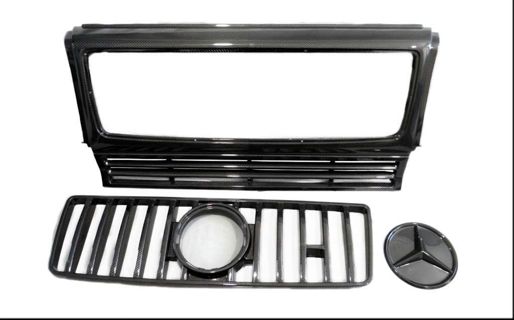 Carbon Fiber Front Grill W463 to W463A for Mercedes-Benz G-Wagon 3pcs Set