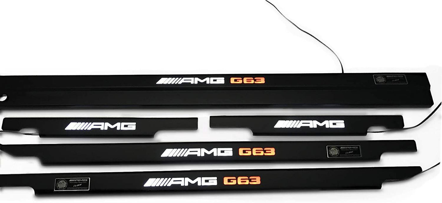 Mercedes-Benz W463 G-Class G63 AMG Style Matte Black Stainless Steel LED Door Sills Set 5 pcs