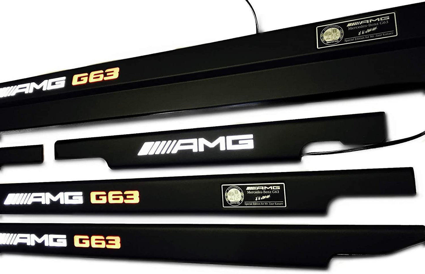 Mercedes-Benz W463 G-Class G63 AMG Style Matte Black Stainless Steel LED Door Sills Set 5 pcs