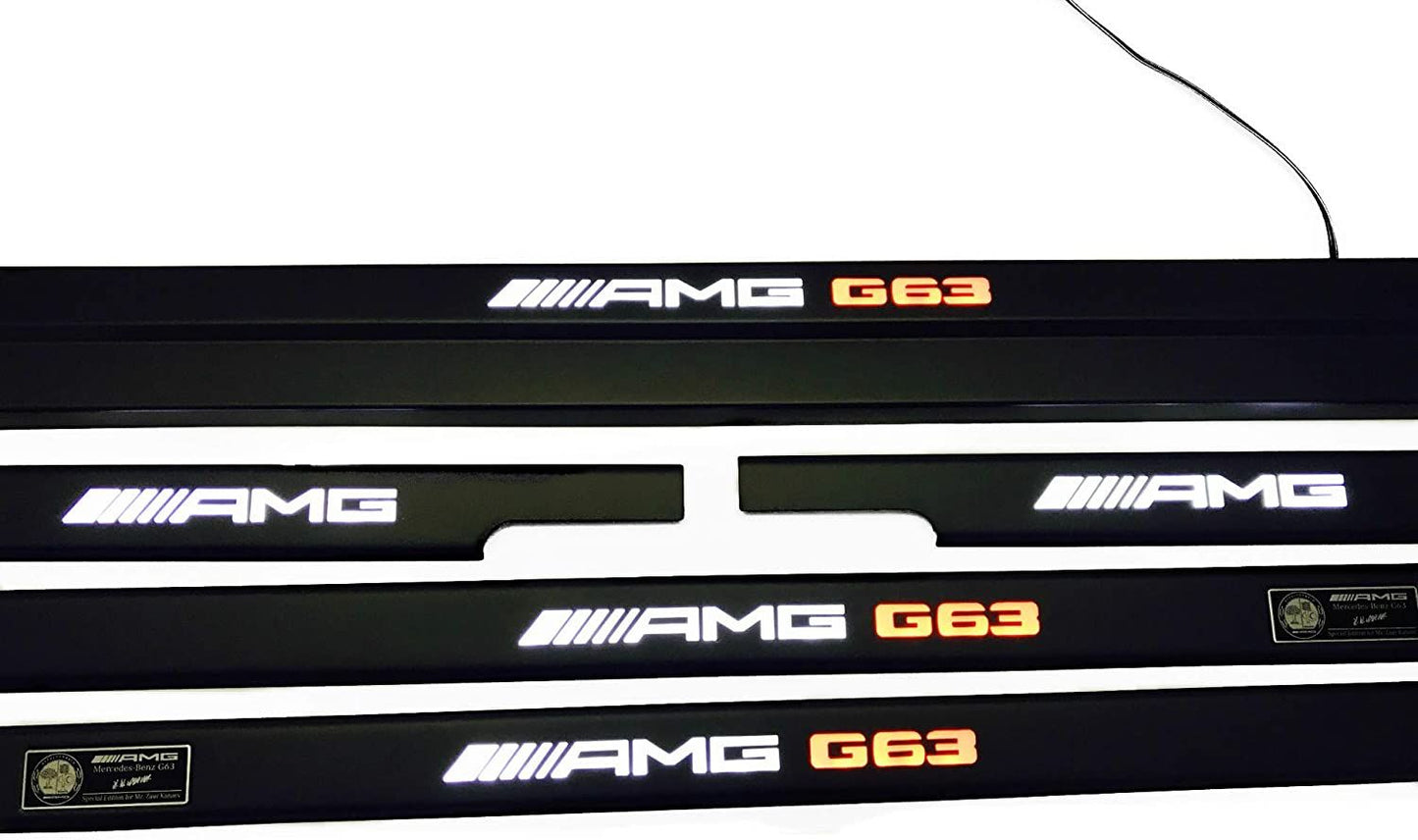 Mercedes-Benz W463 G-Class G63 AMG Style Matte Black Stainless Steel LED Door Sills Set 5 pcs