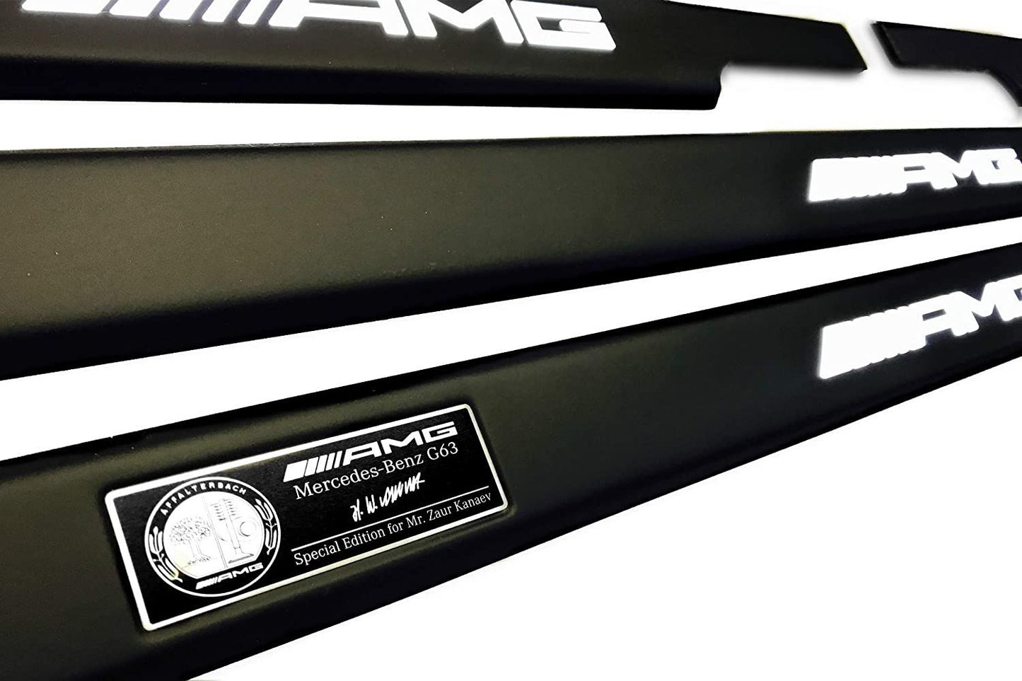 Mercedes-Benz W463 G-Class G63 AMG Style Matte Black Stainless Steel LED Door Sills Set 5 pcs