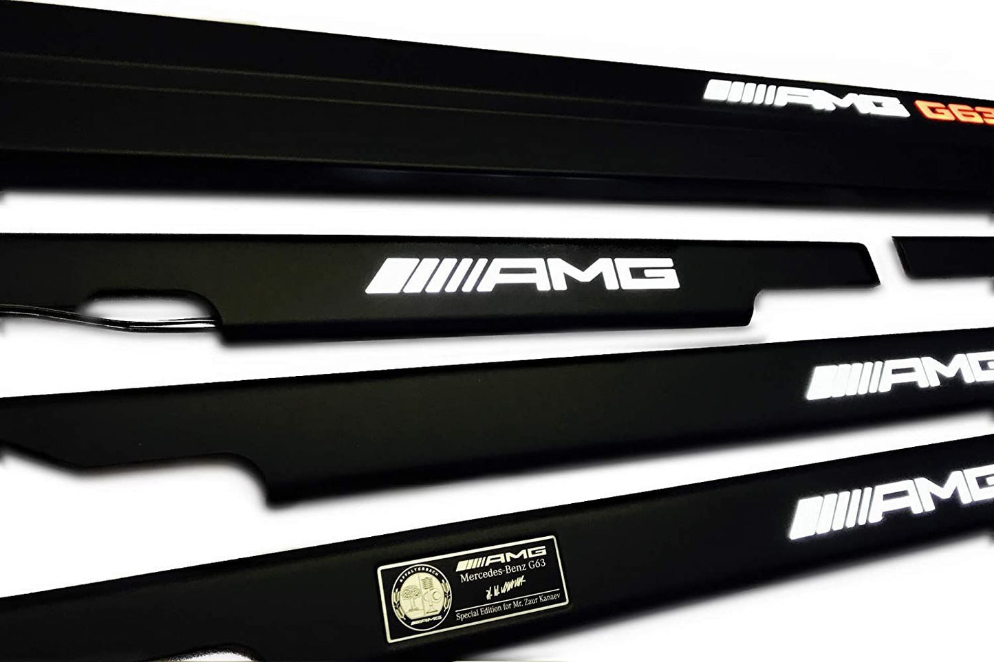 Mercedes-Benz W463 G-Class G63 AMG Style Matte Black Stainless Steel LED Door Sills Set 5 pcs