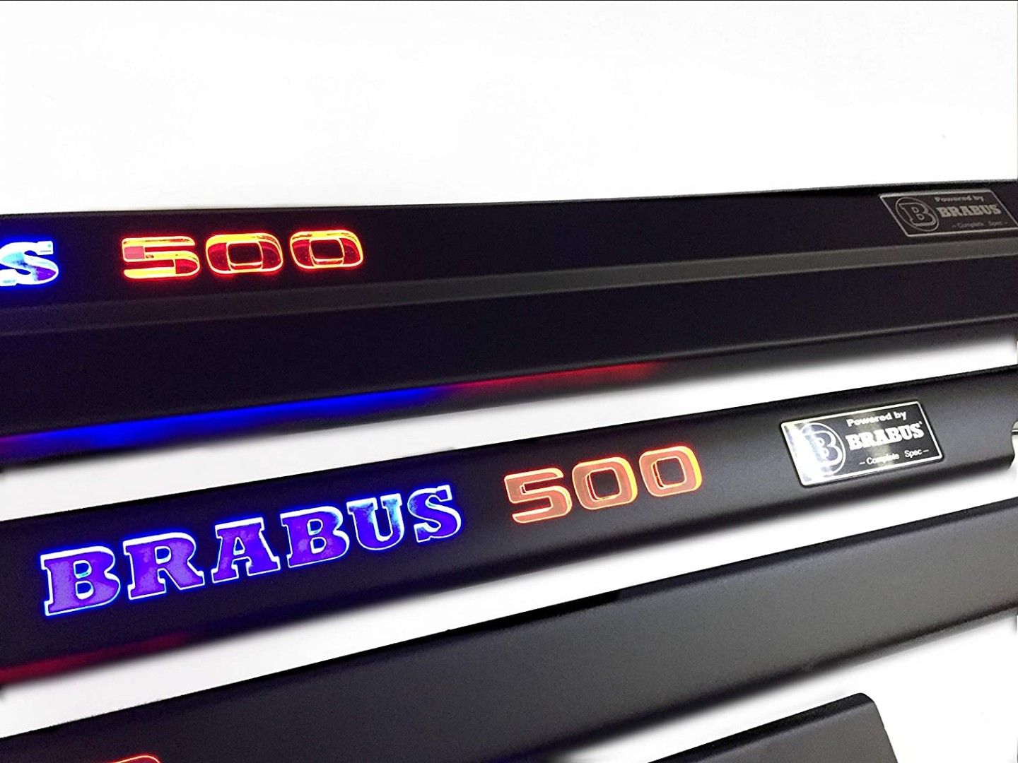 Mercedes-Benz W463 G-Class Brabus 500 Style Matte Black Stainless Steel LED Door Sills Set 5 pcs