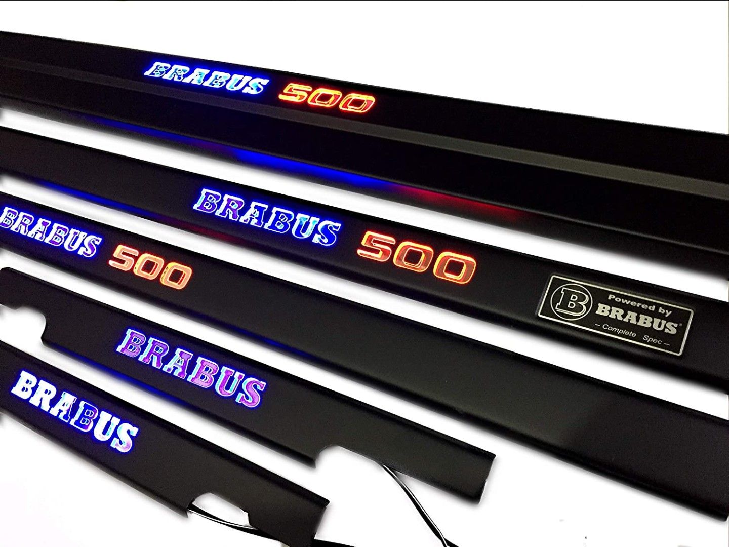 Mercedes-Benz W463 G-Class Brabus 500 Style Matte Black Stainless Steel LED Door Sills Set 5 pcs