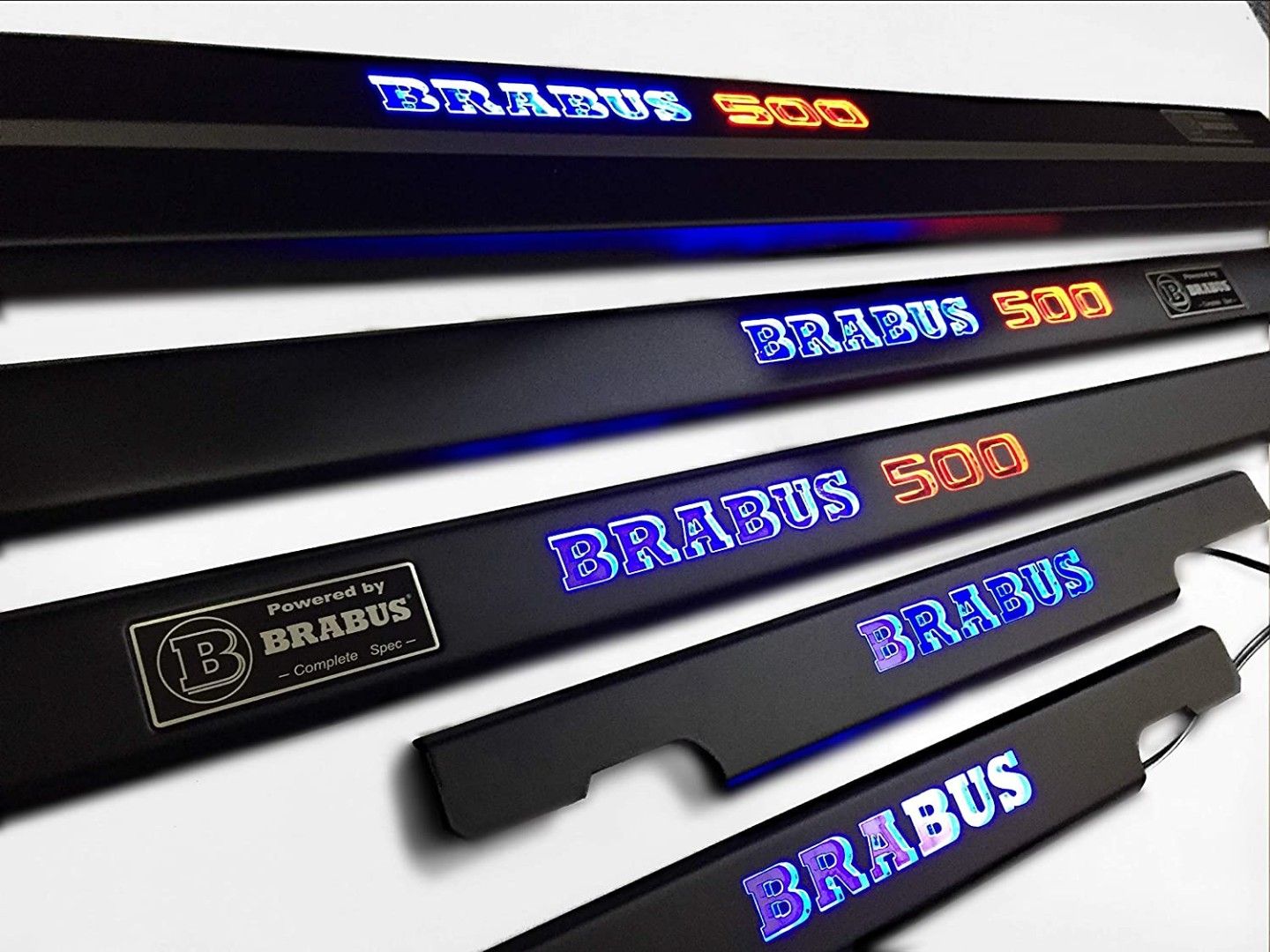 Mercedes-Benz W463 G-Class Brabus 500 Style Matte Black Stainless Steel LED Door Sills Set 5 pcs