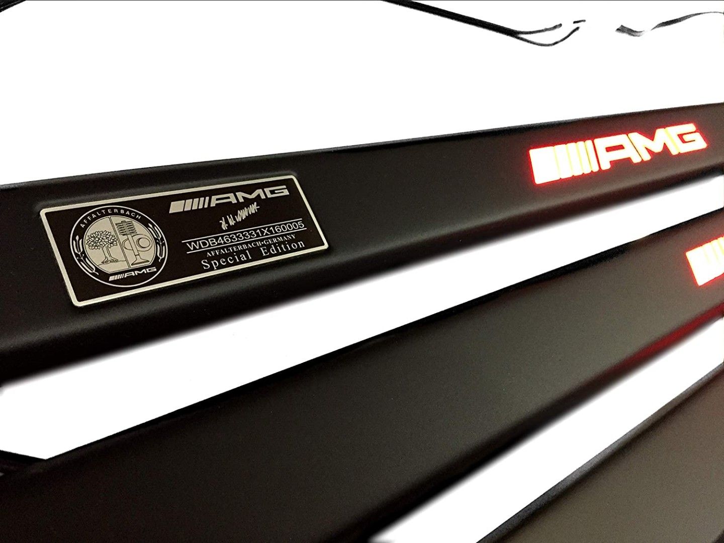 Mercedes-Benz W463 G-Class AMG Style Matte Black Stainless Steel LED Door Sills Set 5 pcs