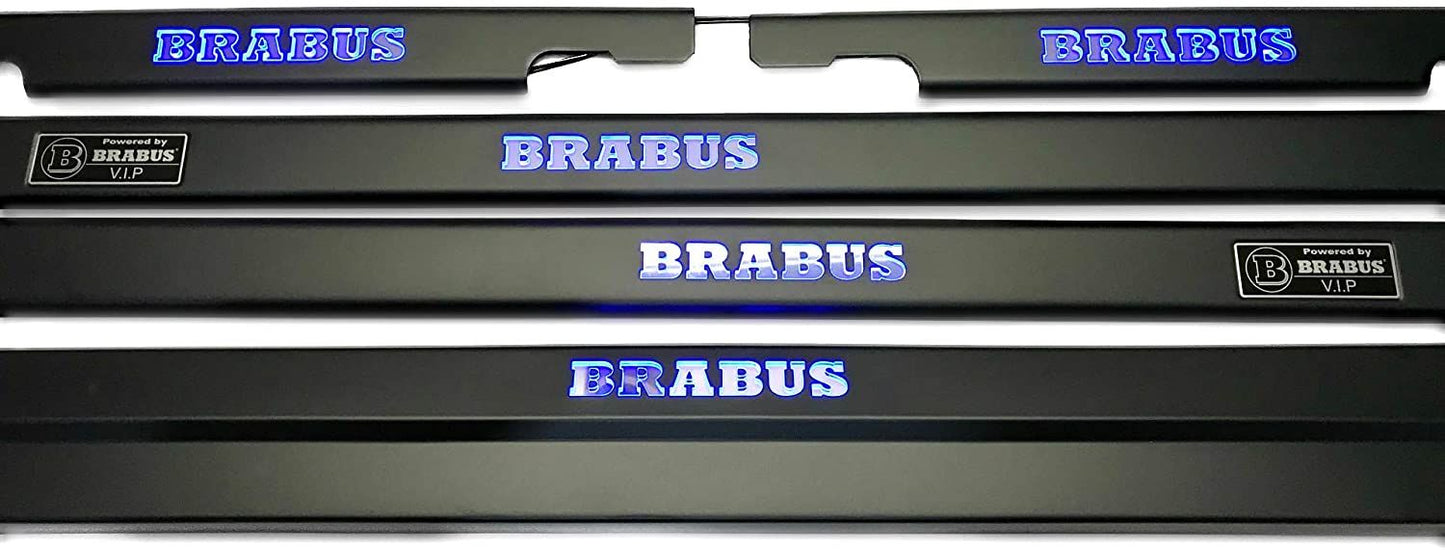 Mercedes-Benz W463 G-Class Brabus Style Matte Black Stainless Steel LED Door Sills Set 5 pcs