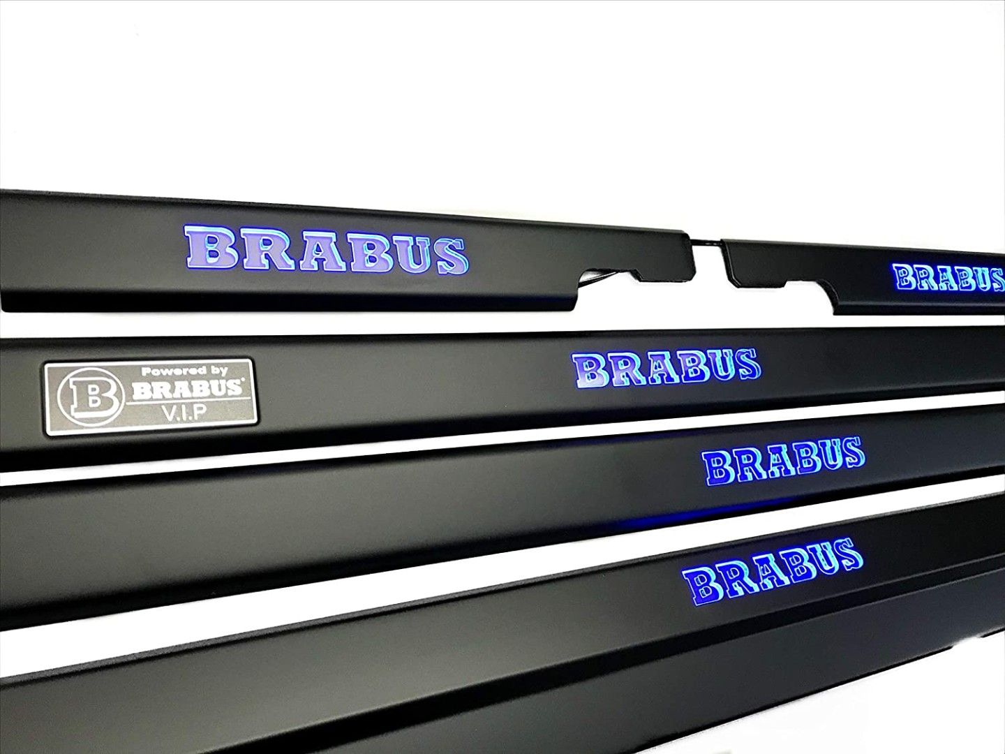 Mercedes-Benz W463 G-Class Brabus Style Matte Black Stainless Steel LED Door Sills Set 5 pcs