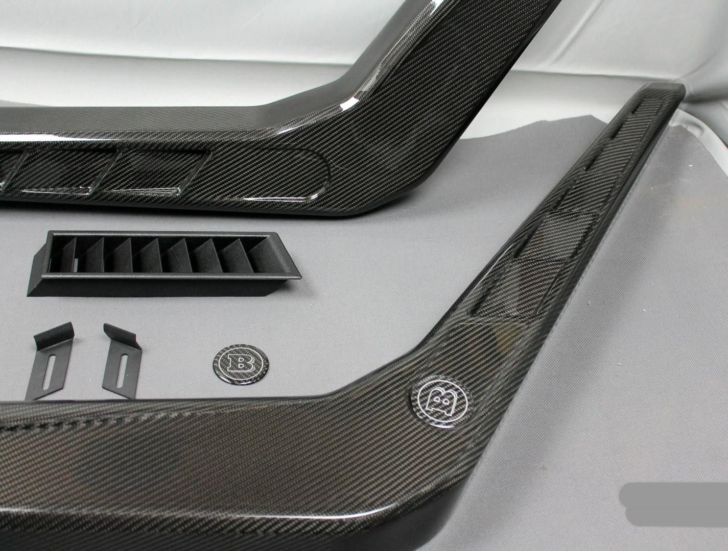 Mercedes-Benz W463 G-Wagon Brabus Style Carbon Fiber Air Intake Snorkels + Badges Set