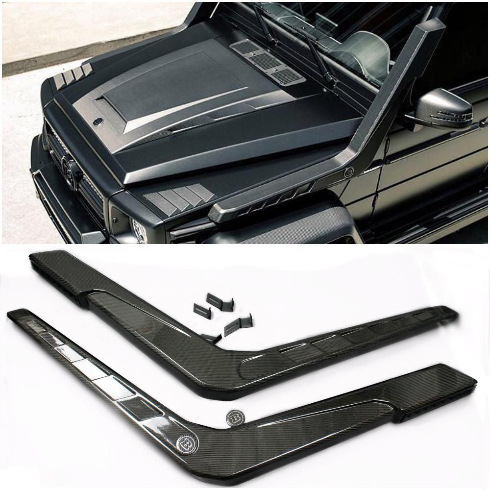 Mercedes-Benz W463 G-Wagon Brabus Style Carbon Fiber Air Intake Snorkels + Badges Set