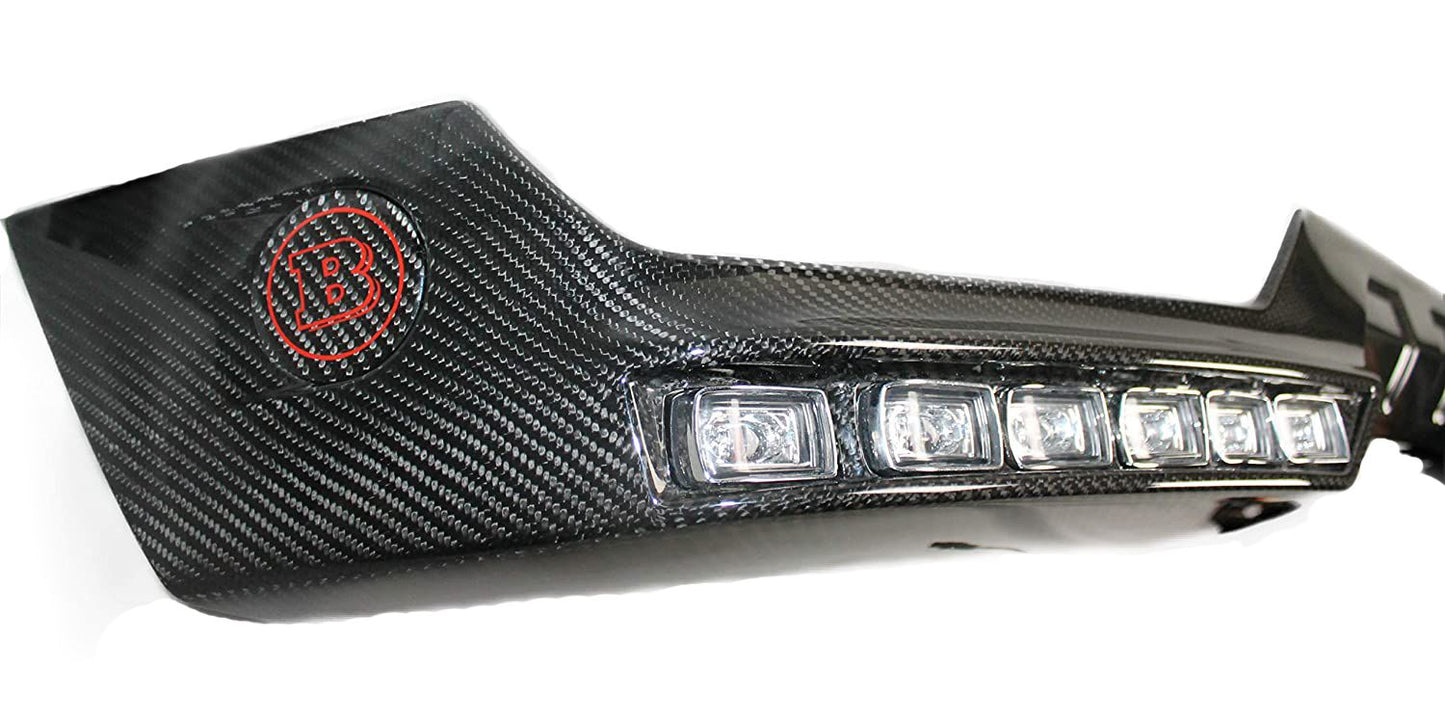 Mercedes-Benz G-Wagon W463 Brabus Style Carbon Fiber Front Bumper LED Lip Spoiler