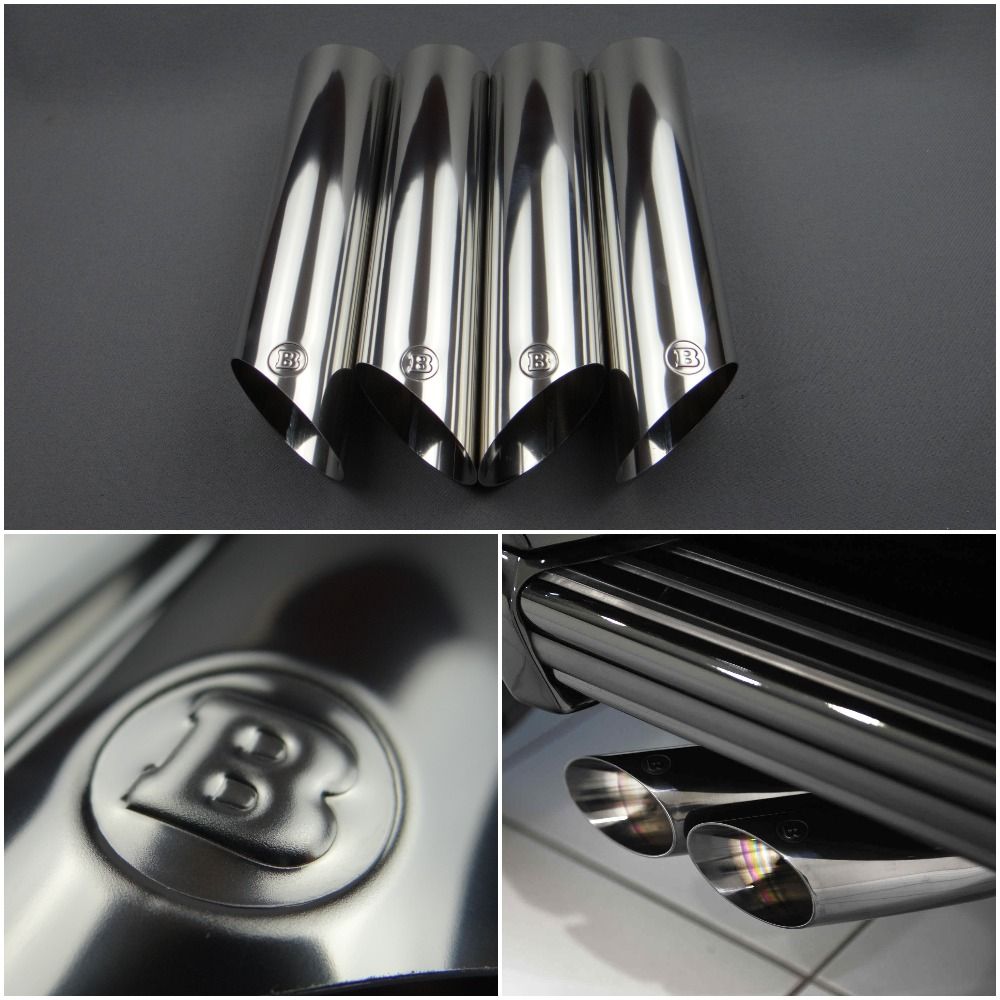 Stainless Steel Brabus Style Chrome Exhaust Pipe Tips for Mercedes-Benz W463 G-Class 4pcs