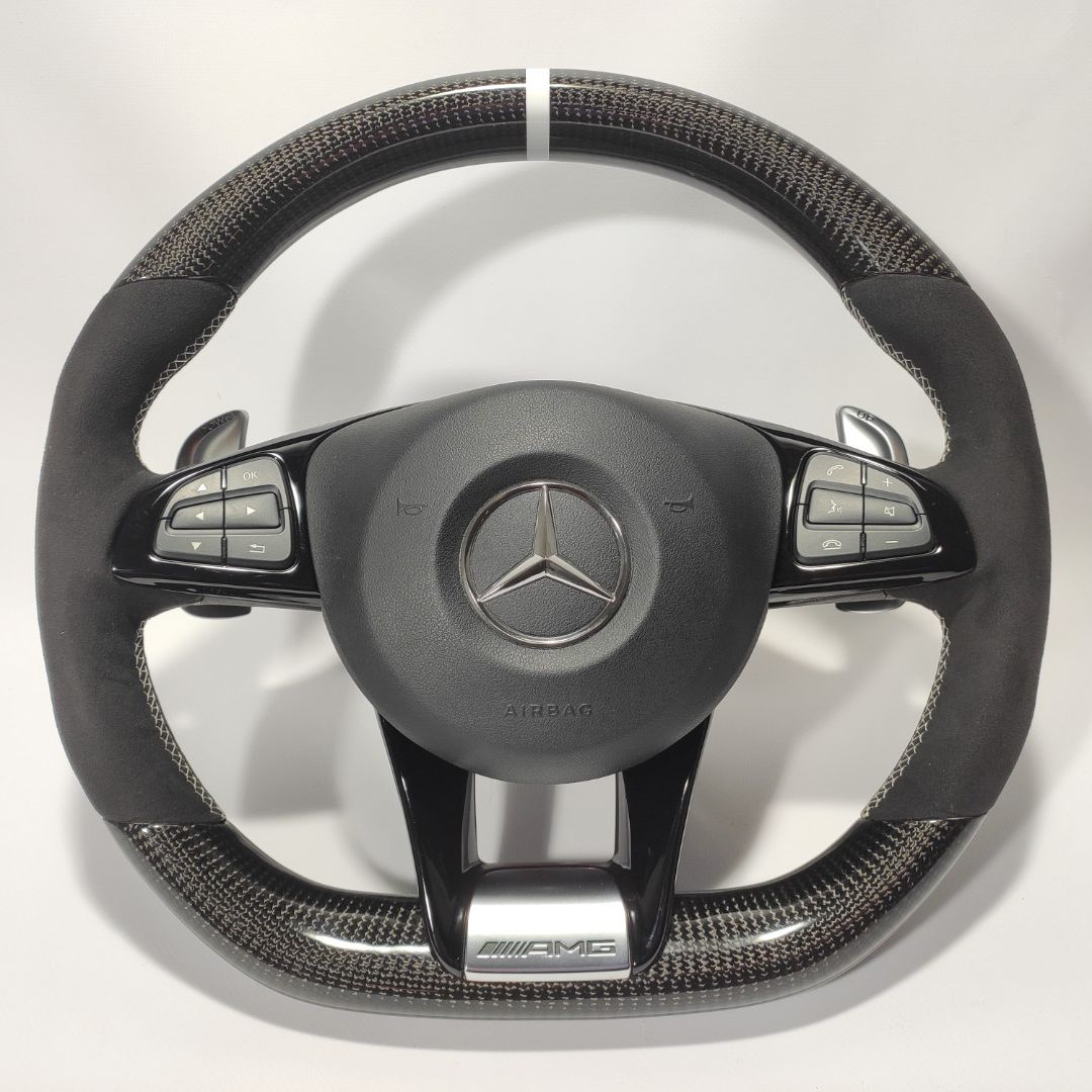 Mercedes-Benz A B S V CLA GLA GLE GLS GLC AMG Steering Wheel Carbon Fiber Alcantara