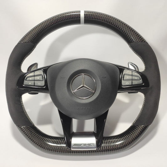 Mercedes-Benz A B S V CLA GLA GLE GLS GLC AMG Steering Wheel Carbon Fiber Alcantara