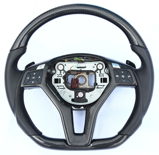 Mercedes-Benz CLS E-Class SLK W172 W212 W218 Steering Wheel Carbon Leather