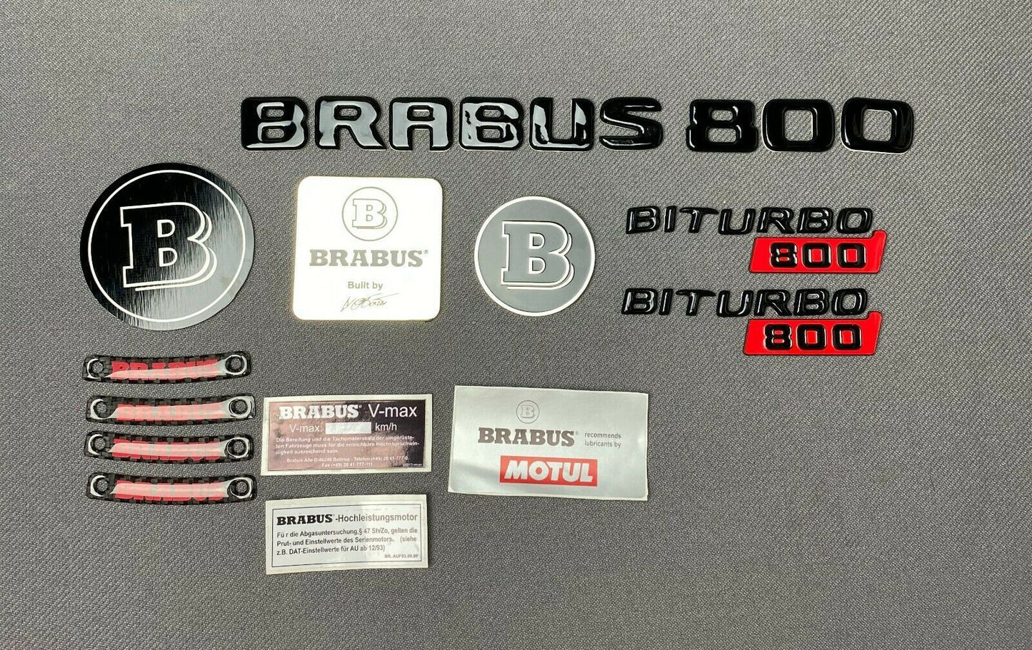 Mercedes G GT S E C Brabus 800 Style Badges Stickers Emblems Logo 36 pcs Set