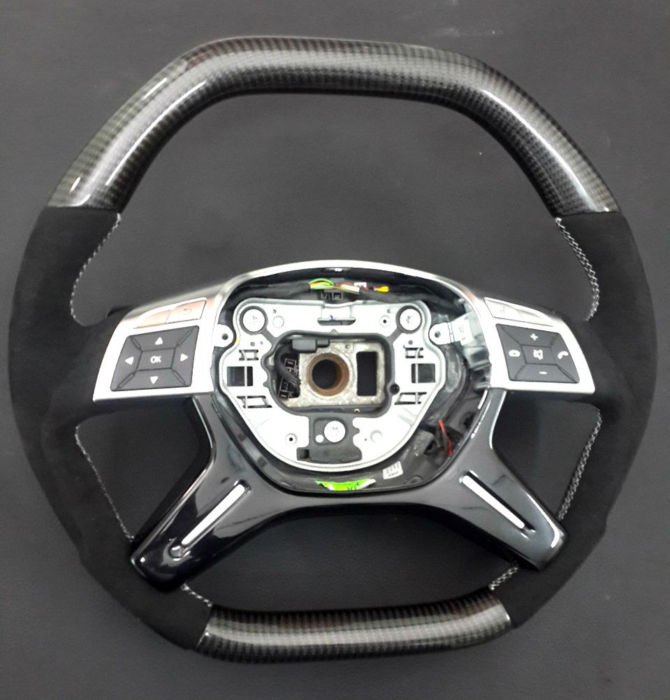 Mercedes-Benz ML W166 GL GLS GLE G W463 W212 E Steering Wheel Carbon Alcantara