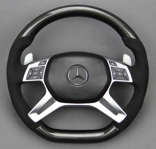 Mercedes-Benz ML W166 GL GLS GLE G W463 W212 E Steering Wheel Carbon Alcantara