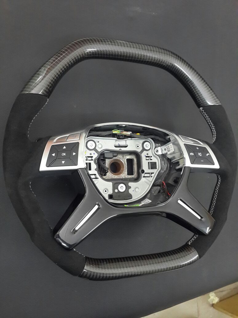 Mercedes-Benz ML W166 GL GLS GLE G W463 W212 E Steering Wheel Carbon Alcantara