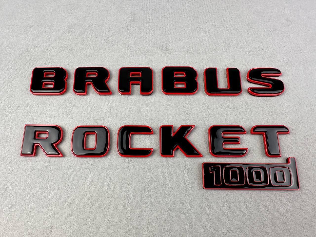 BRABUS Style Rocket 1000 “1 of 25” Rear Emblems Black with Red Badges for Mercedes-Benz GT 2024