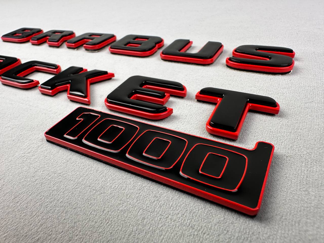 BRABUS Style Rocket 1000 “1 of 25” Rear Emblems Black with Red Badges for Mercedes-Benz GT 2024