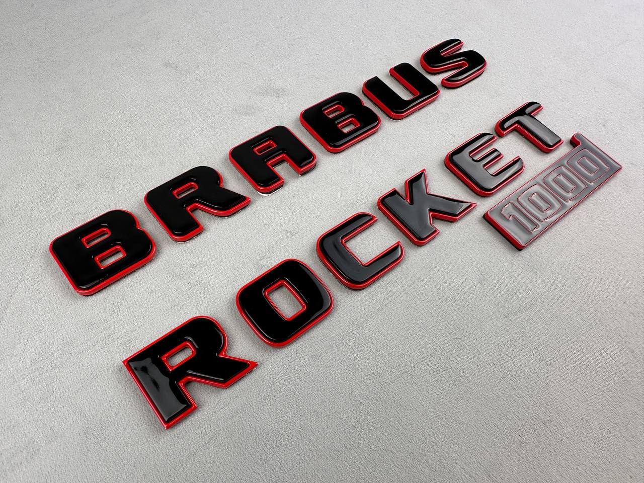 BRABUS Style Rocket 1000 “1 of 25” Rear Emblems Black with Red Badges for Mercedes-Benz GT 2024