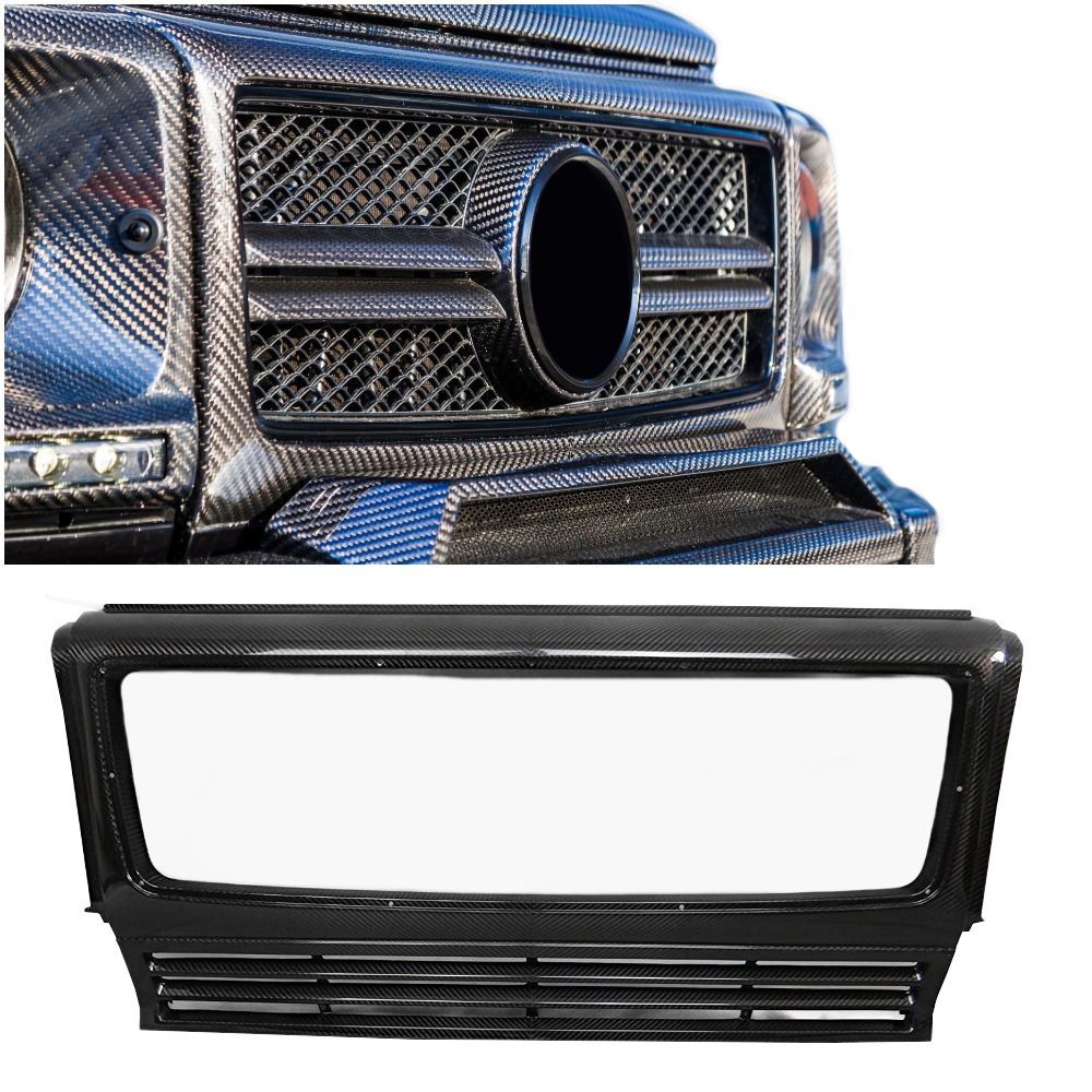 Carbon Fiber Front AMG Style Grill Frame Grille Trim for Mercedes-Benz G Wagon W463