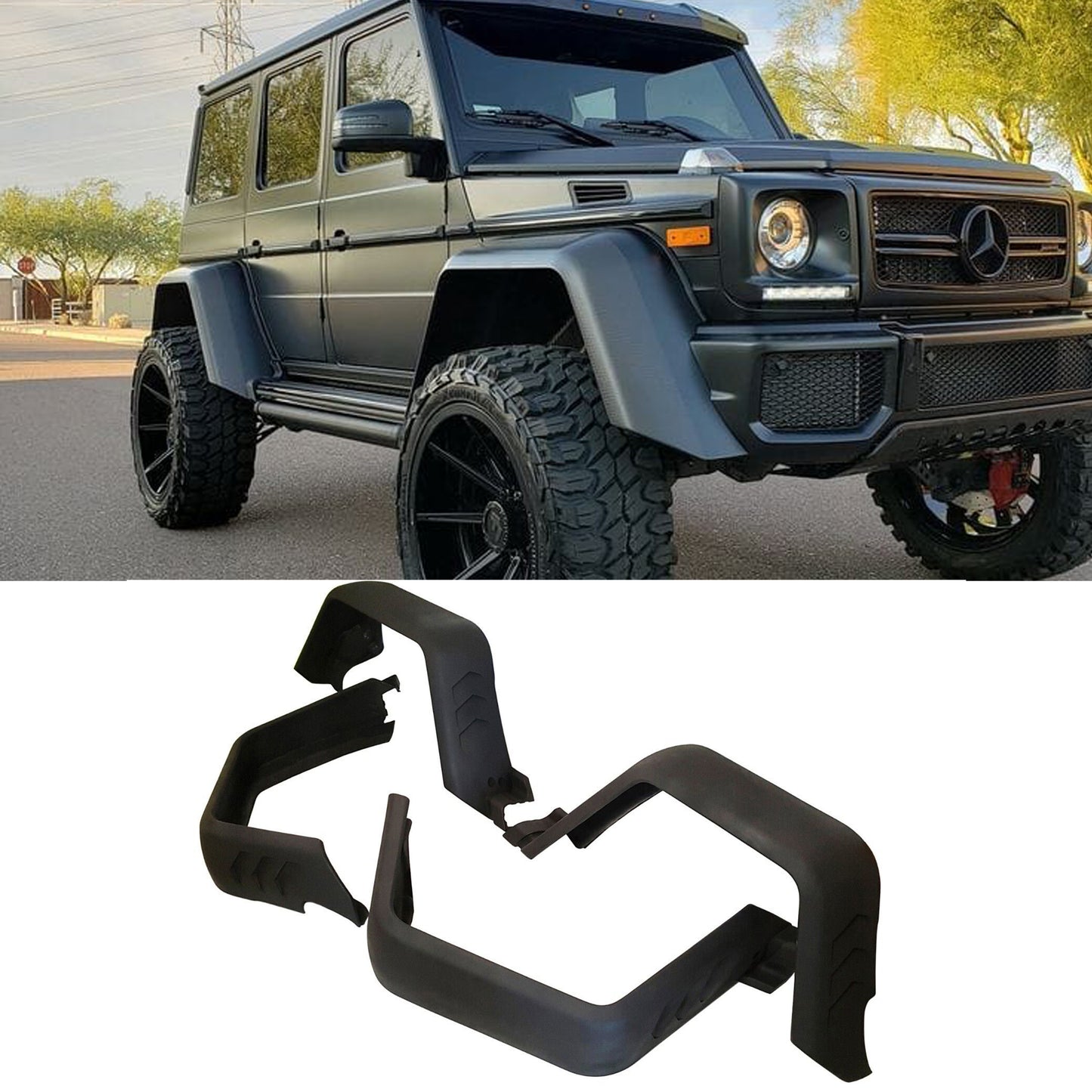 Mercedes-Benz W463 G-Class Brabus Style 4x4 Squared Fender Flares