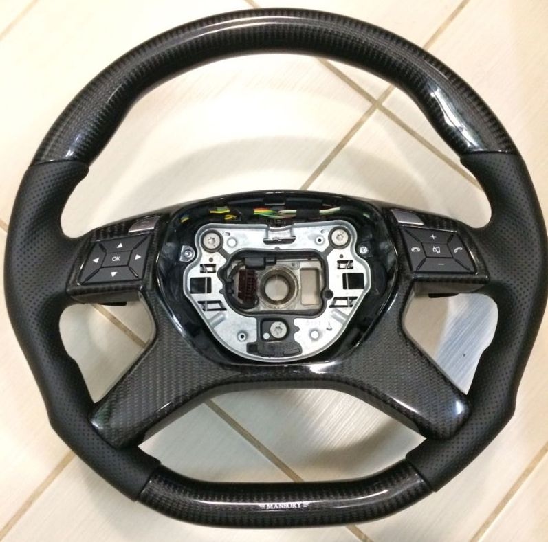 Mercedes-Benz E G GL ML-Class W166 X166 W463 Steering Wheel Carbon Leather Mansory Logo
