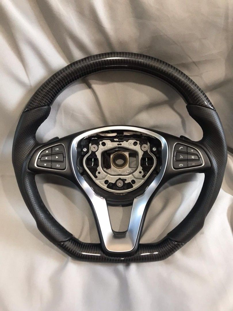 Mercedes-Benz GLE GLC GLS C CLA W205 W292 X166 Steering Wheel Carbon Fiber Leather