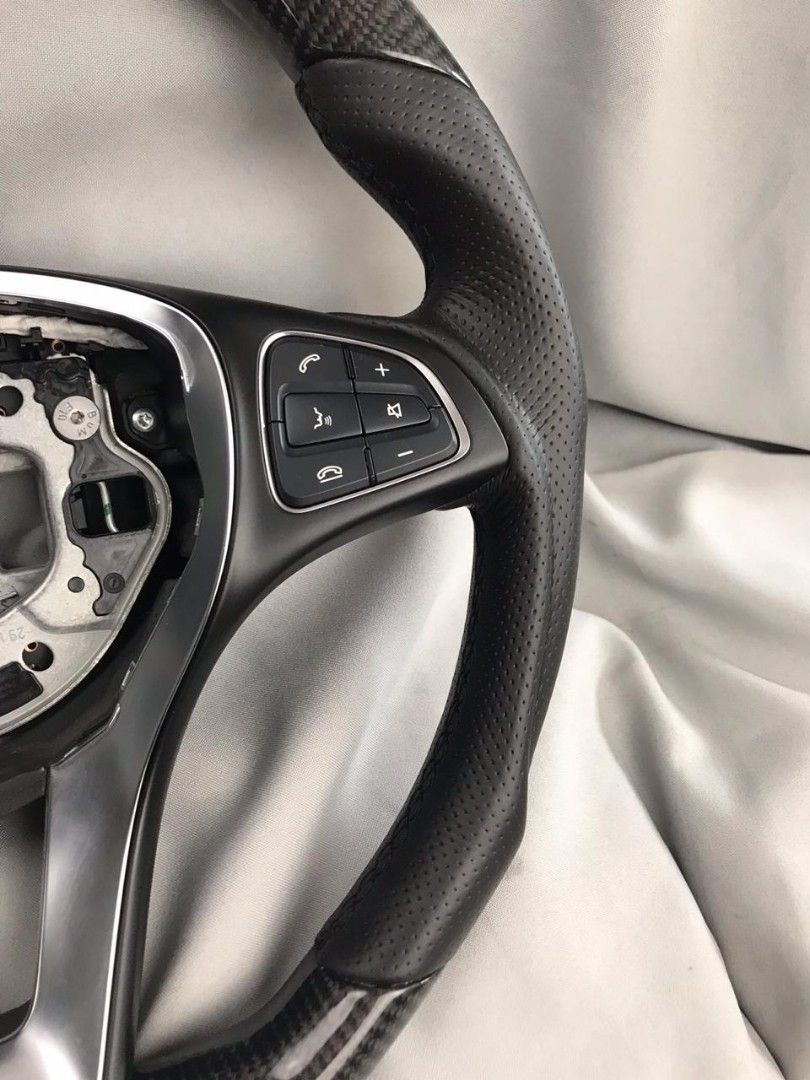 Mercedes-Benz GLE GLC GLS C CLA W205 W292 X166 Steering Wheel Carbon Fiber Leather