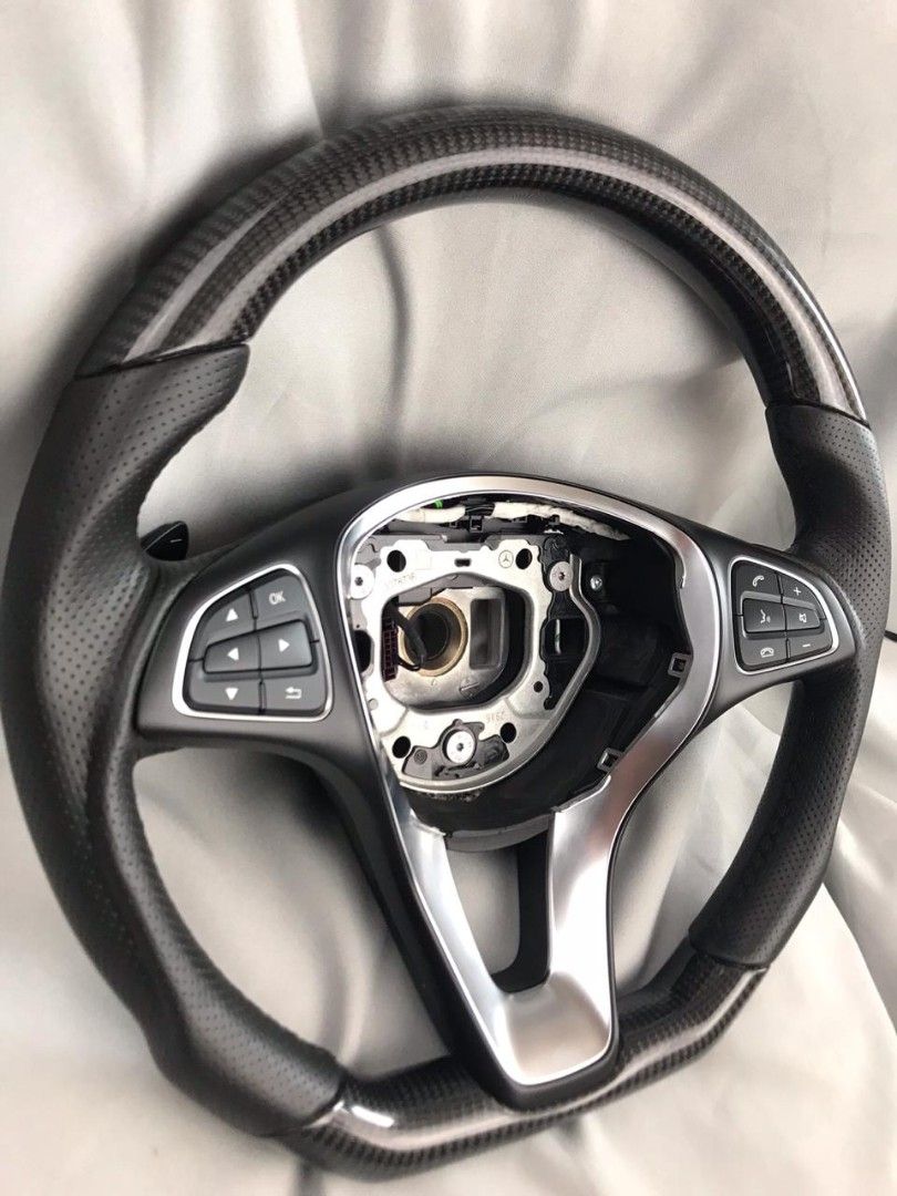 Mercedes-Benz GLE GLC GLS C CLA W205 W292 X166 Steering Wheel Carbon Fiber Leather