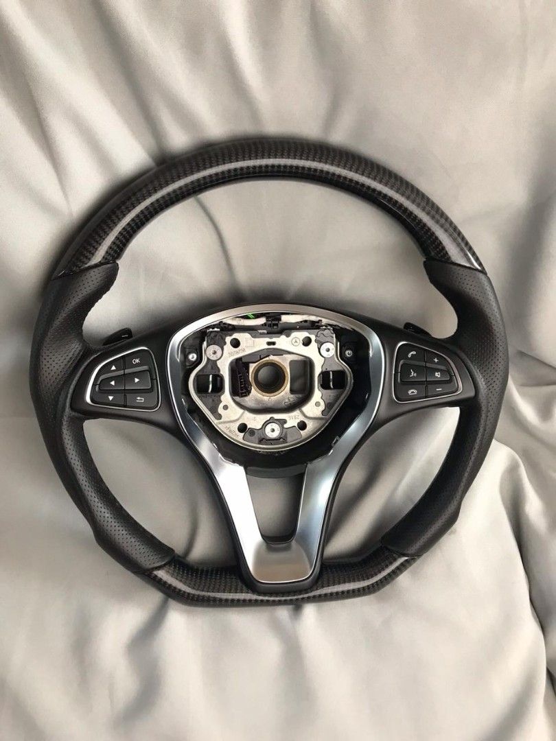 Mercedes-Benz GLE GLC GLS C CLA W205 W292 X166 Steering Wheel Carbon Fiber Leather