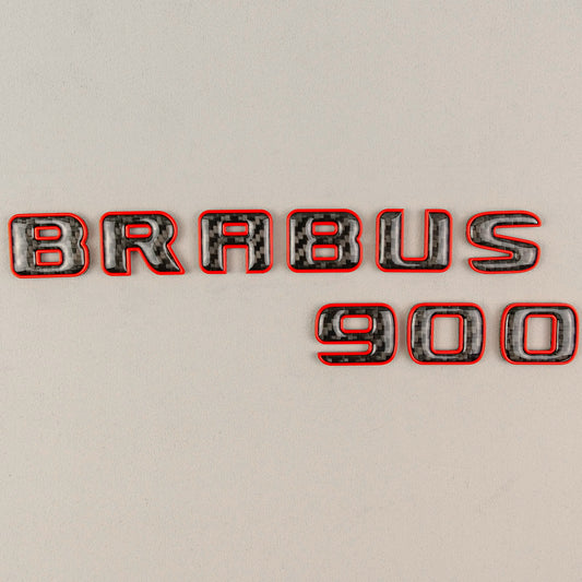 Brabus 900 Red Metal with Carbon Badges Emblems Set for Mercedes-Benz W463 W463A W464