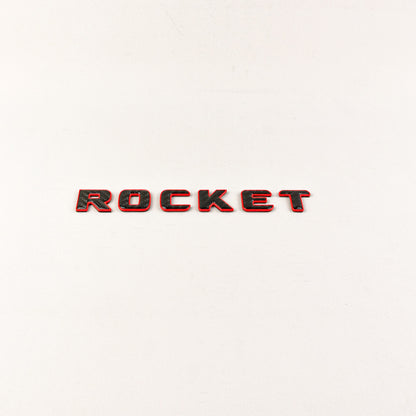 Brabus Style Rocket Rear Emblem Black Carbon with Red Metal Badge for Mercedes-Benz Cars