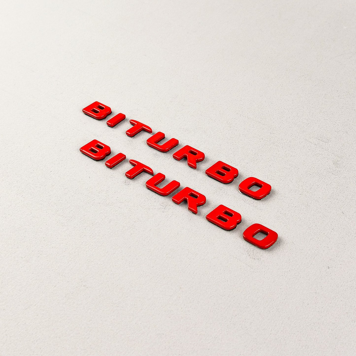 Mercedes S E C G GT Brabus Biturbo Red Metal Emblem Logo Badges Set