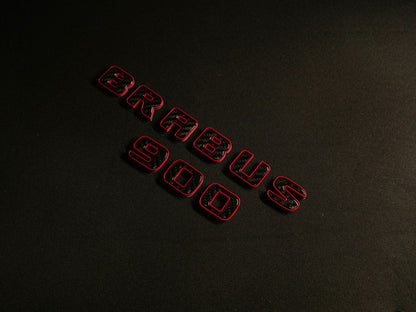 Brabus 900 Red Metal with Carbon Badges Emblems Set for Mercedes-Benz W463 W463A W464