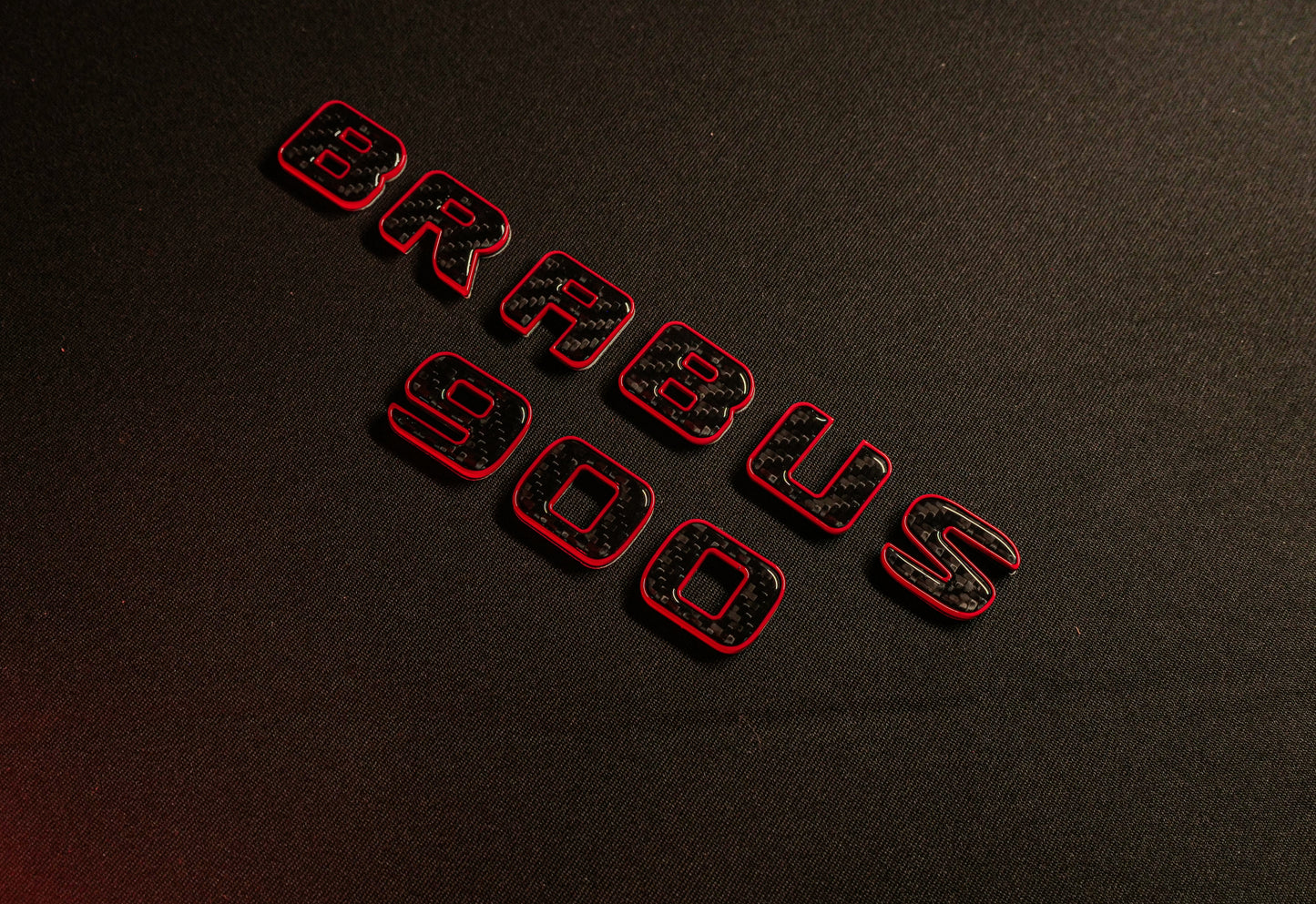 Brabus 900 Red Metal with Carbon Badges Emblems Set for Mercedes-Benz W463 W463A W464