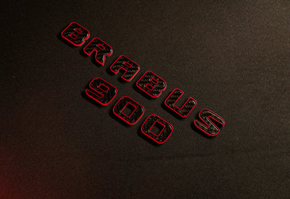 Brabus 900 Red Metal with Carbon Badges Emblems Set for Mercedes-Benz W463 W463A W464